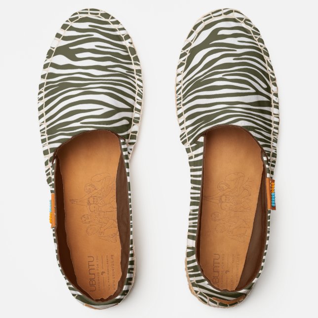 Olive Zebra Espadrilles (Front)