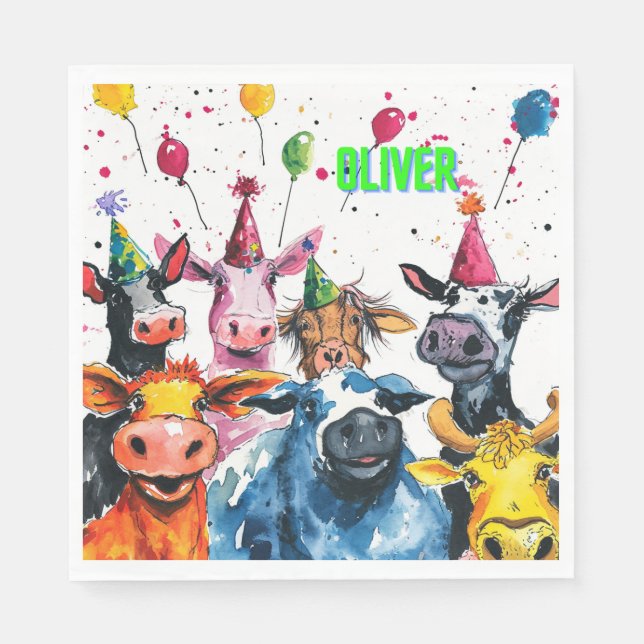 Oliver Birthday Napkins (Front)