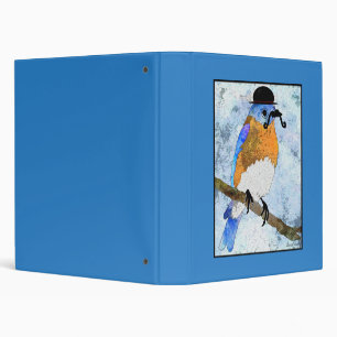 Oliver Bluebird with mustache, bowler binder