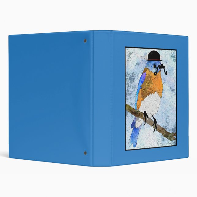 Oliver Bluebird with mustache, bowler binder (Background)