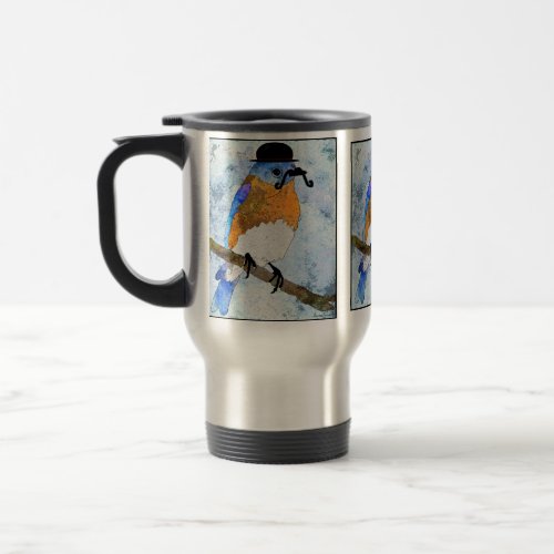 Oliver Bluebird with mustache bowler mug
