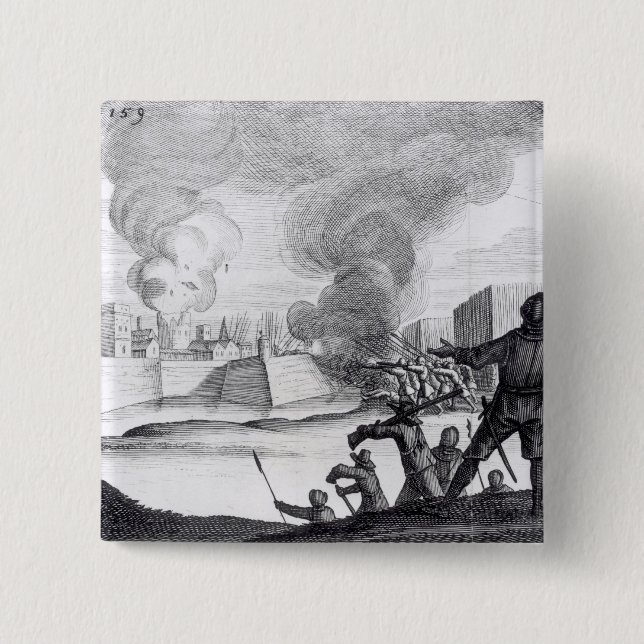 Oliver Cromwell Besieges the Drogheda in 1649-50 Pinback Button (Front)