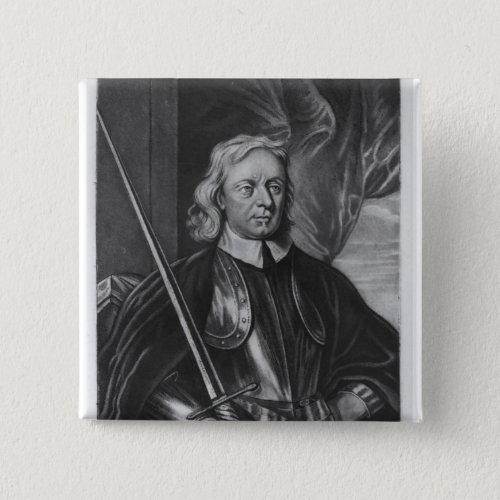 Oliver Cromwell  illustration Button