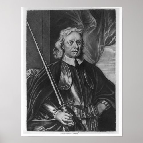Oliver Cromwell  illustration Poster