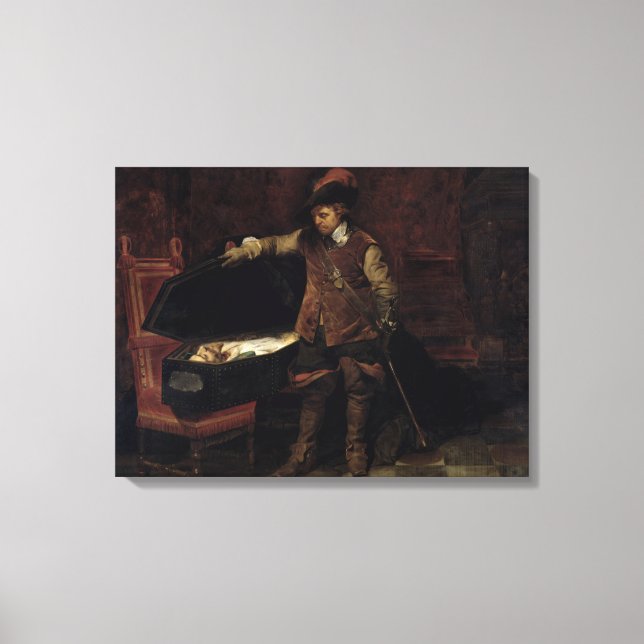 Oliver Cromwell  Opening the Coffin of Charles Canvas Print (Front)