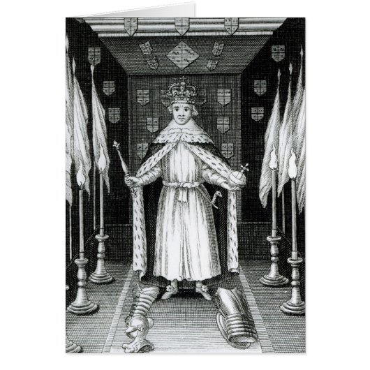 Oliver Cromwell standing in state; Cards (Front)