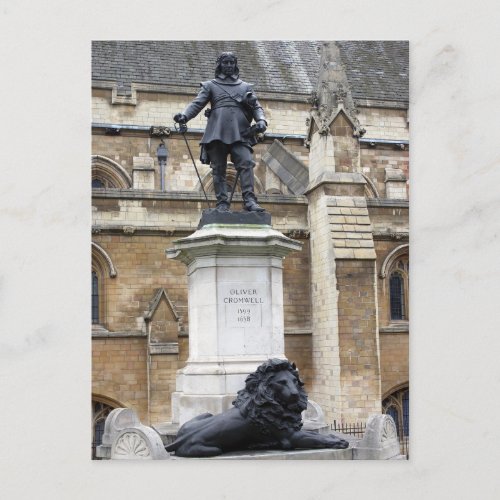Oliver Cromwell Statue _ London _ Postcard