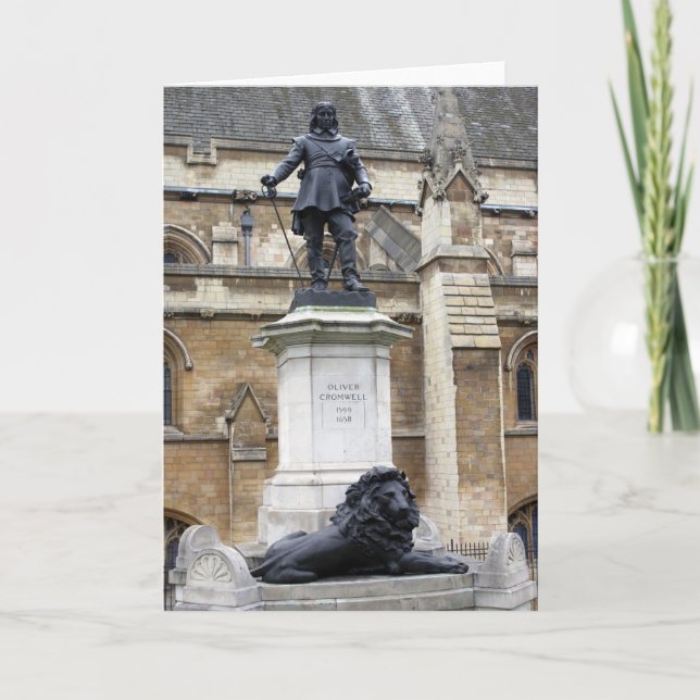 Oliver Cromwell Statue - Parliament Greeting Card (Front)