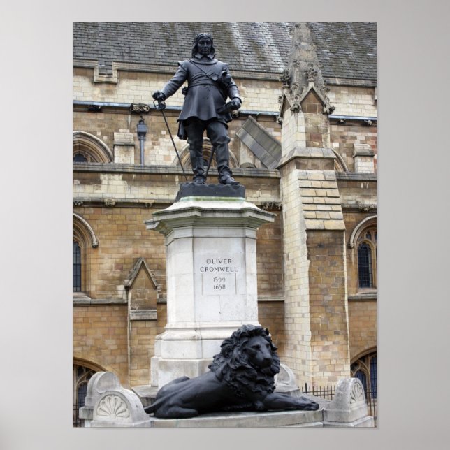 Oliver Cromwell Statue - Parliament - Westminster Poster (Front)