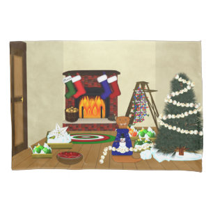 Oliver Decorates for Christmas Pillow Case