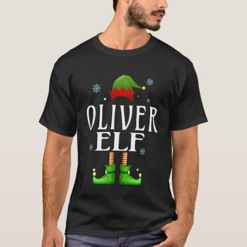 Oliver Elf Xmas Funny Men's Family Matching Christ T-Shirt
