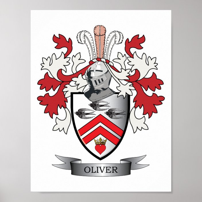 Oliver Family Crest Coat of Arms Poster | Zazzle.com