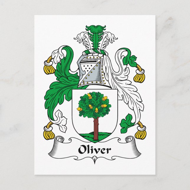 Oliver Family Crest Postcard (Front)