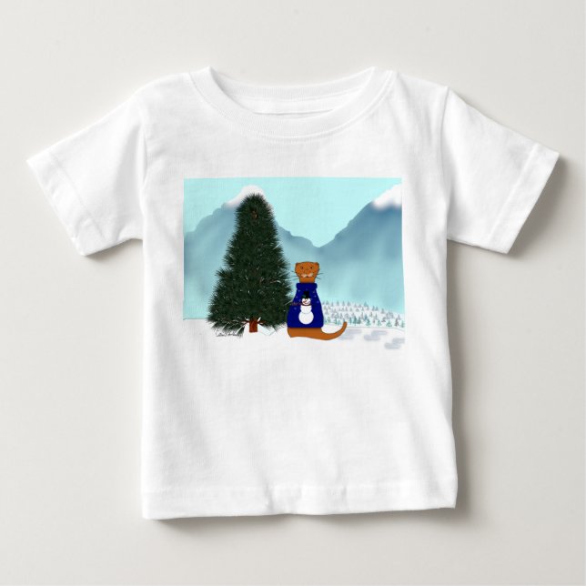Oliver Finds His Christmas Tree Baby T-Shirt (Front)