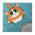 Oliver | Hungry Ginger Tabby Cat Art Tile