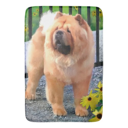 OLIVER in GARDEN  Chow bath matcrate mat