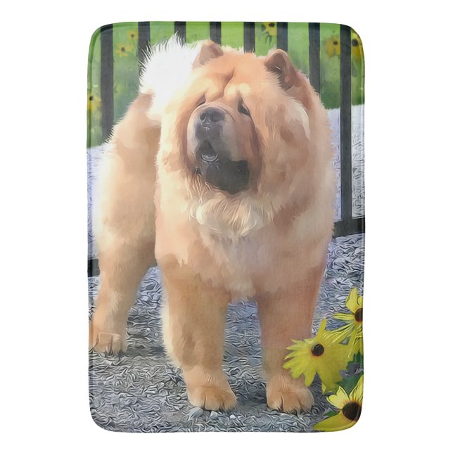 OLIVER in GARDEN  Chow bath mat/crate mat (Front Vertical)