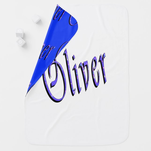 Oliver, Name, Logo, Reversible Snugly Baby Blanket (In Situ)