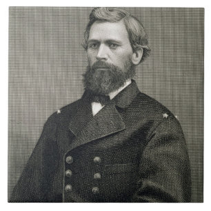 Oliver Otis Howard (1830-1909), engraved by Robert Ceramic Tile