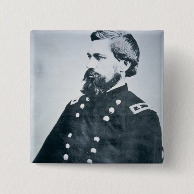 Oliver Otis Howard (b/w photo) Pinback Button (Front)