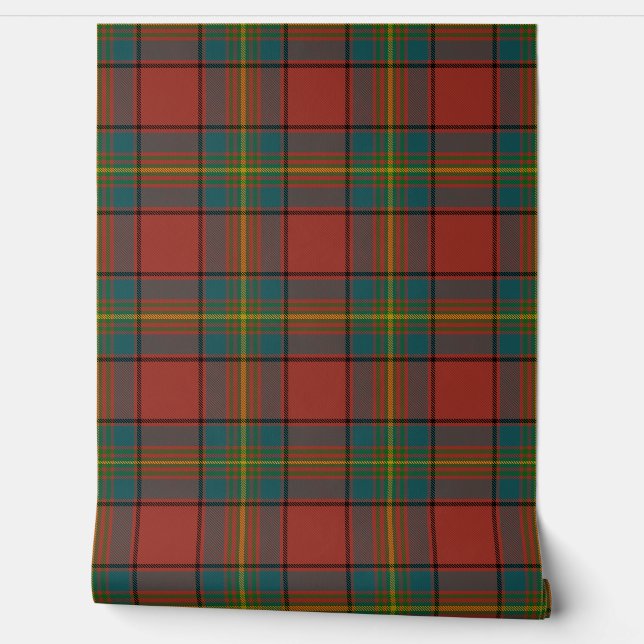 Oliver Red Tartan Plaid Scottish Clan Wallpaper (Unrolling)