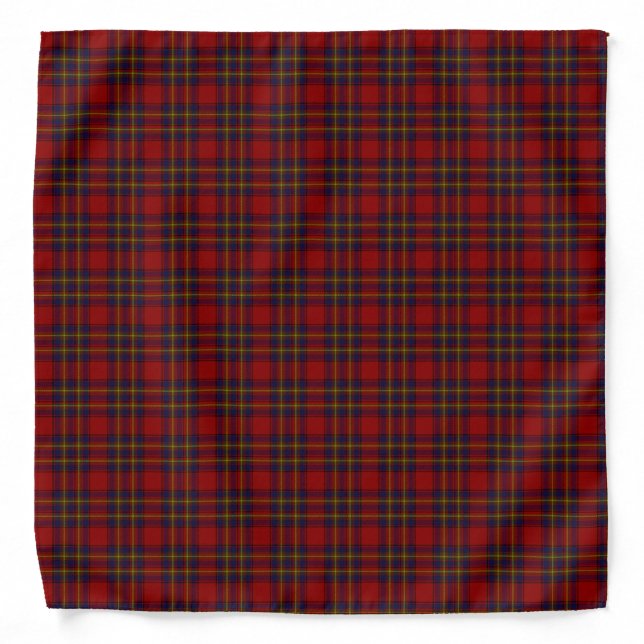 Oliver tartan red yellow blue plaid bandana (Front)