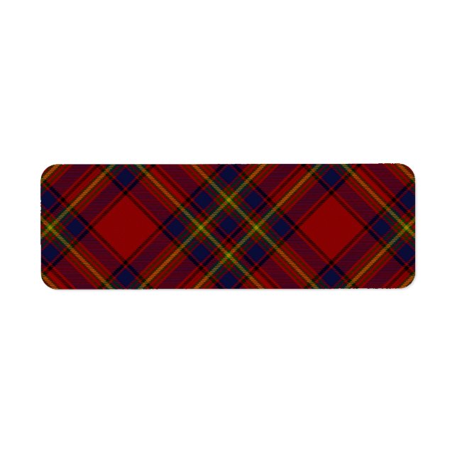 Oliver tartan red yellow blue plaid label (Front)