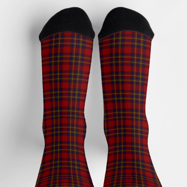 Oliver tartan red yellow blue plaid socks (Top)