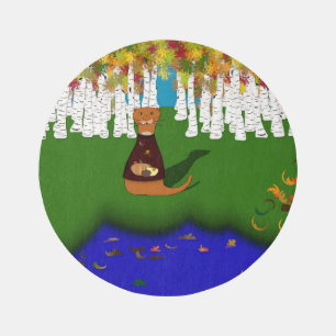 Oliver The Otter at River Wolf Lake in Autumn Rug