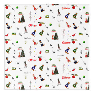Oliver The Otter Christmas Random Pattern Acrylic Print