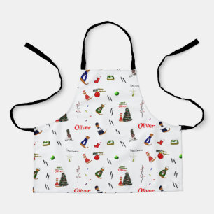 Oliver The Otter Christmas Random Pattern Apron