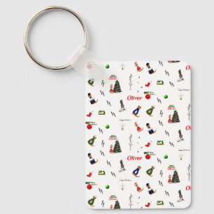 Oliver The Otter Christmas Random Pattern Keychain