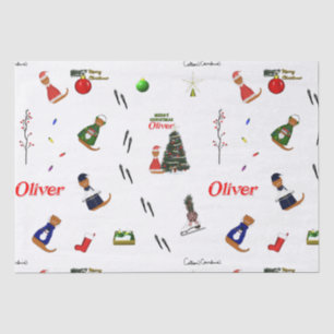 Oliver The Otter Christmas Random Pattern Tissue Paper