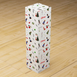 Oliver The Otter Christmas Random Pattern Wine Box