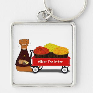 Oliver The Otter Gets Ready For Autumn Keychain