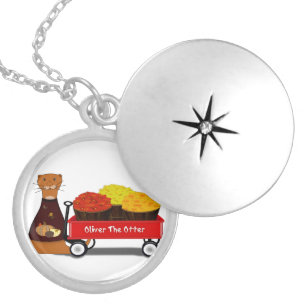 Oliver The Otter Gets Ready For Autumn Locket Necklace