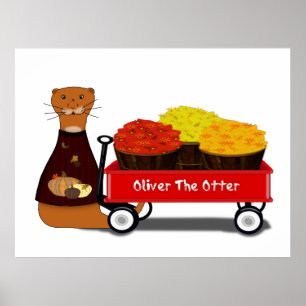 Oliver The Otter Gets Ready For Autumn Poster