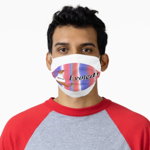 Oliver The Otter I Voted Sticker on Background Adu Adult Cloth Face Mask