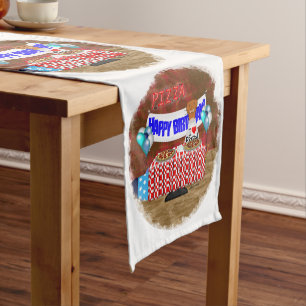 Oliver The Otter is 6 Years Old! Happy Birthday Short Table Runner