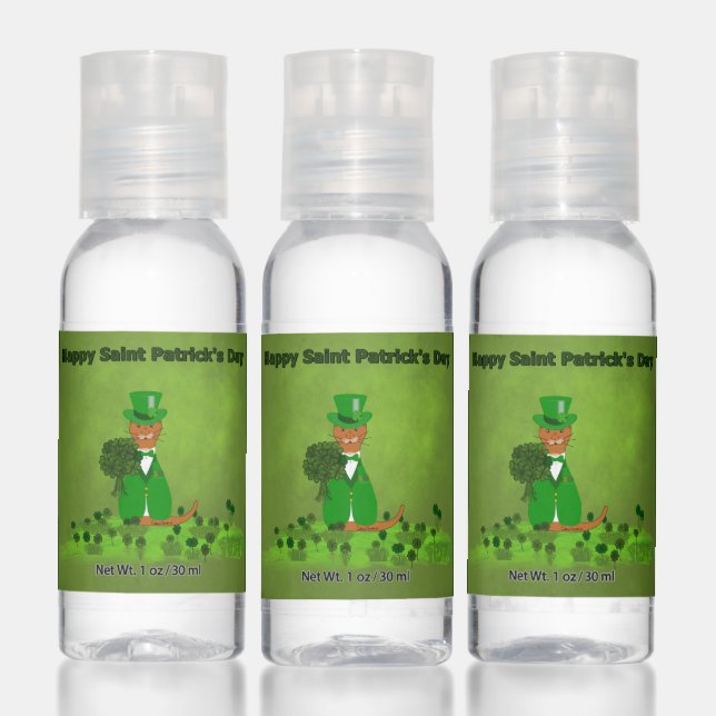 Oliver The Otter Picking Shamrocks- Saint Patrick Hand Sanitizer (Set)