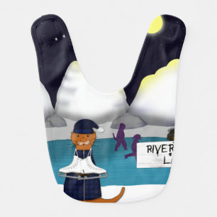Oliver The Otter Skates at River Baby Bib
