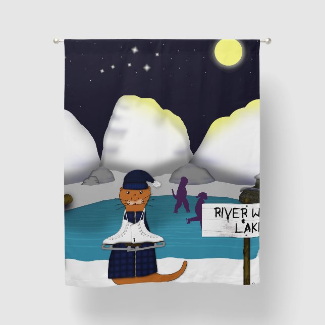 Oliver The Otter Skates at River Blackout Curtains (Front)