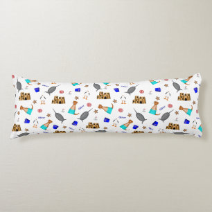 Oliver The Otter Summer Beach Vacation Pattern Body Pillow