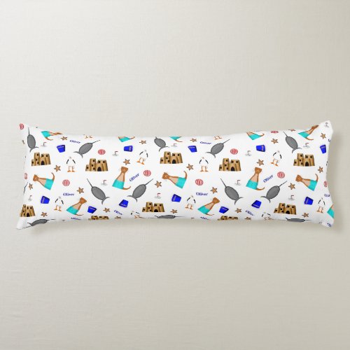 Oliver The Otter Summer Beach Vacation Pattern Body Pillow