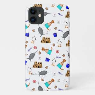 Oliver The Otter Summer Beach Vacation Pattern iPhone 11 Case