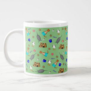 Oliver The Otter Summer Beach Vacation Pattern Giant Coffee Mug