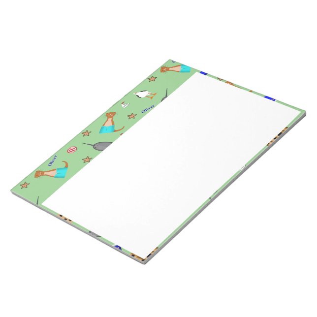 Oliver The Otter Summer Beach Vacation Pattern Notepad (Angled)