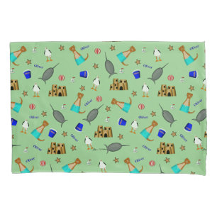 Oliver The Otter Summer Beach Vacation Pattern Pillow Case