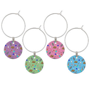 Oliver The Otter Summer Beach Vacation Pattern Wine Charm