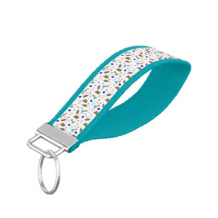 Oliver The Otter Summer Beach Vacation Pattern Wrist Keychain